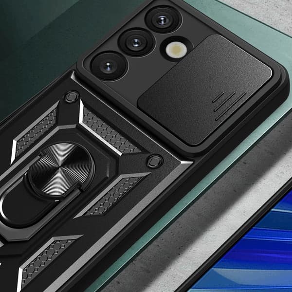 Mobilskal till Galaxy S25 Hybrid Armor Camshield - Röd Röd
