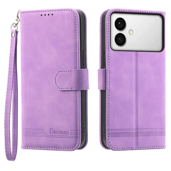DIERFENG Samsung Galaxy S26 Edge Plånboksfodral Konstläder - Lila