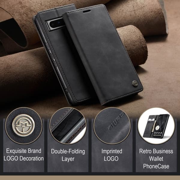 CASEME 013 Series Google Pixel 8 Pro Plånboksfodral Konstläder Svart