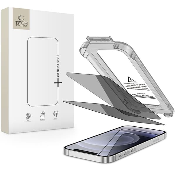 Tech-Protect [2-Pack] iPhone 15/16 Härdat Glas Skärmskydd Privacy Svart