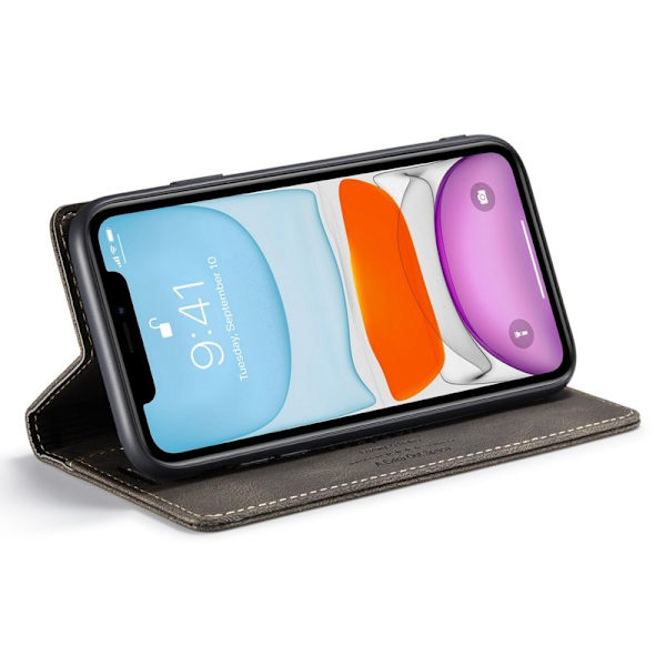 AUTSPACE A01 iPhone 11 Pro Plånboksfodral Konstläder - Brun