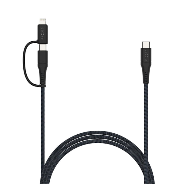 FIXED 2in1 Combo 60W USB-C/Lightning kabel 3m Svart