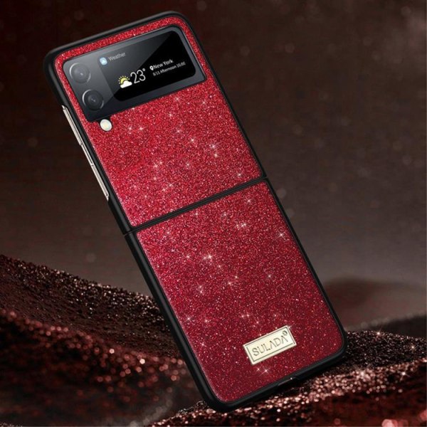 SULADA Galaxy Z Flip 4 Skal Glitter Sequins - Röd