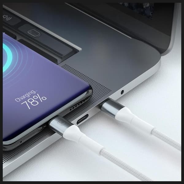 3MK USB-A till USB-C 18W kabel 9V/2A 1m N-SERIES Hyper - Vit Vit