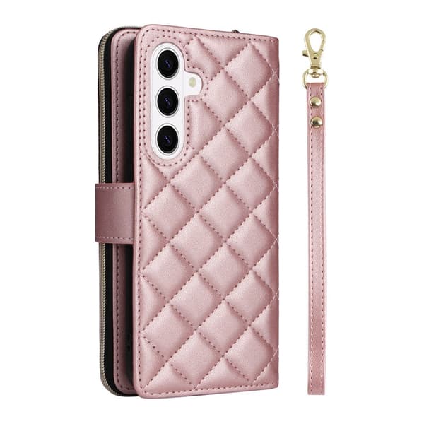 Plånboksfodral för Samsung Galaxy S26 Dragkedja Konstläder - Roséguld