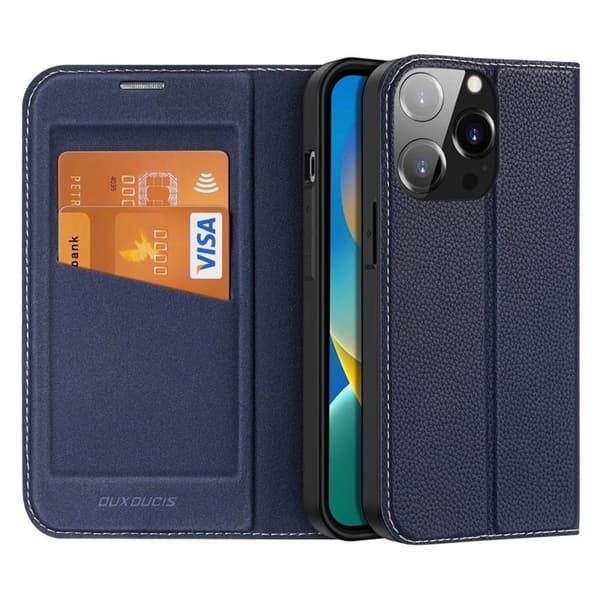 Dux Ducis iPhone 14 Pro Max Plånboksfodral Skin X2 - Blå Blå