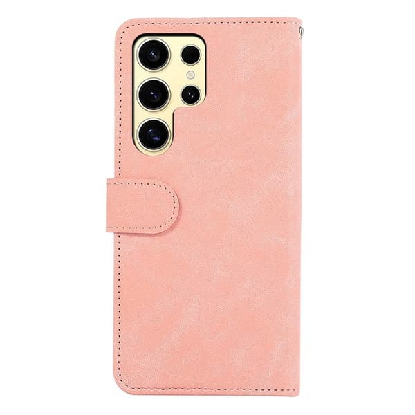 ABEEL Samsung Galaxy S23 Ultra Plånboksfodral RFID-Skydd Konstläder Rosa