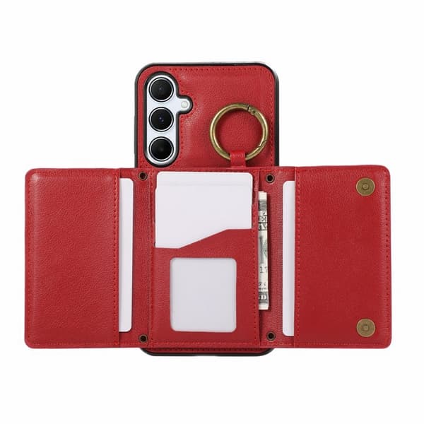 Plånboksfodral för Samsung Galaxy S26 Plus Konstläder Kickstand - Röd