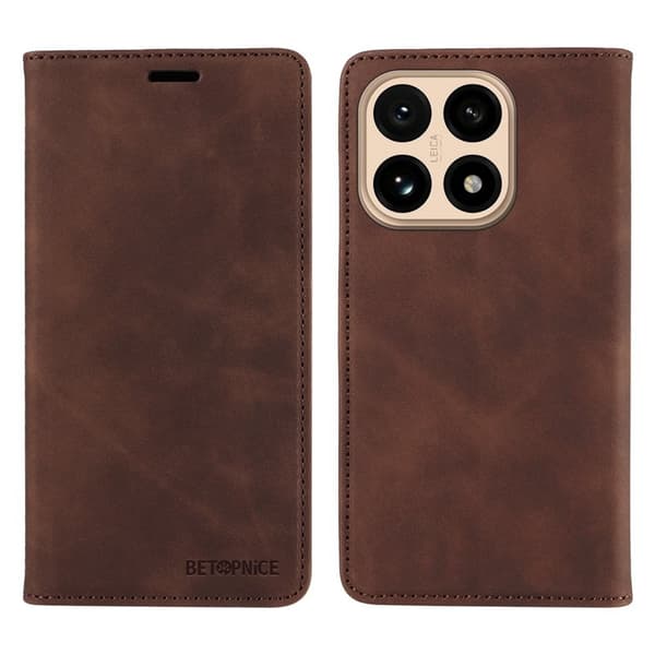 BETOPNICE Xiaomi 15T Plånboksfodral Konstläder - Brun - RFID Blocking