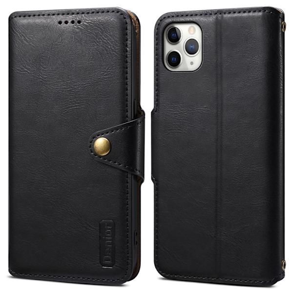 DENIOR iPhone 11 Pro Max Plånboksfodral Konstläder Svart