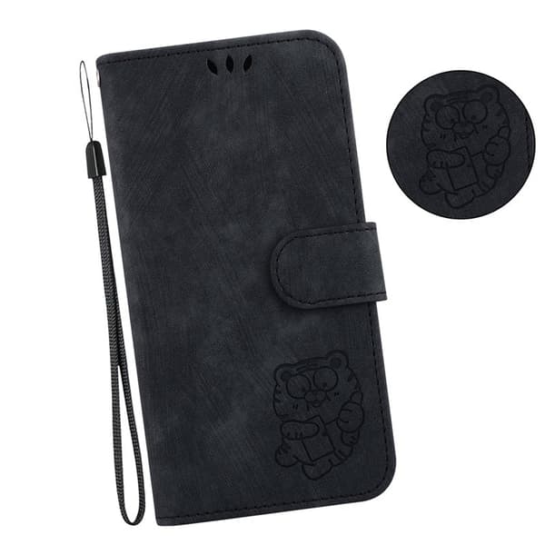 Samsung Galaxy S26, S26 Pro Plånboksfodral Tigertryck Konstläder Stötsäker Svart