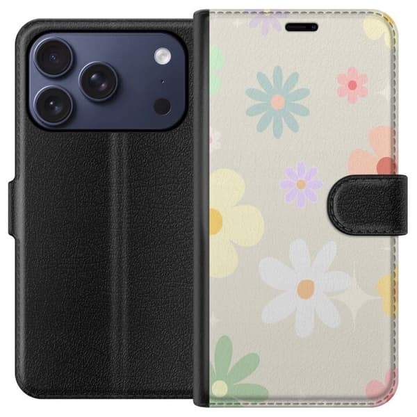 Plånboksfodral till Apple iPhone 17 Pro med fejdande blommor