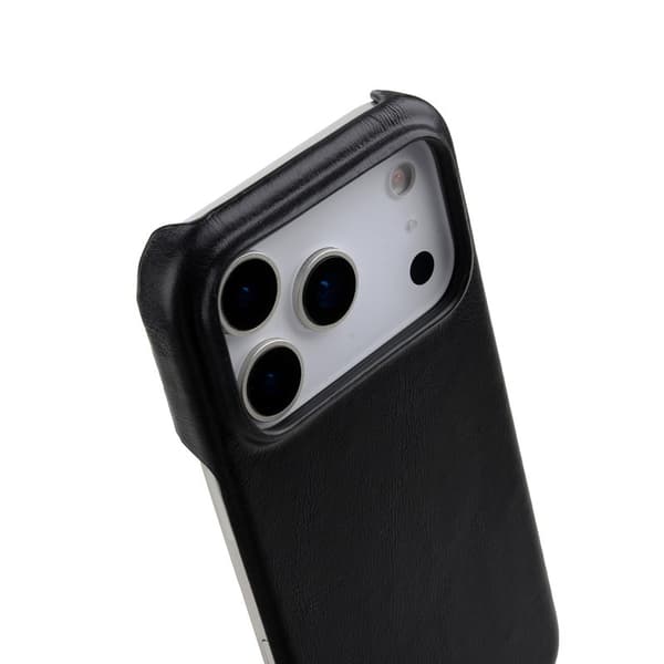 MELKCO Mobilskal till iPhone 17 Pro MagSafe Äkta Läder PC Svart