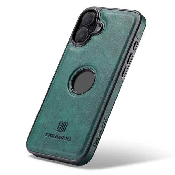 DG.MING Mobilskal till iPhone 16 Plus Anti-Drop Läder - Grön