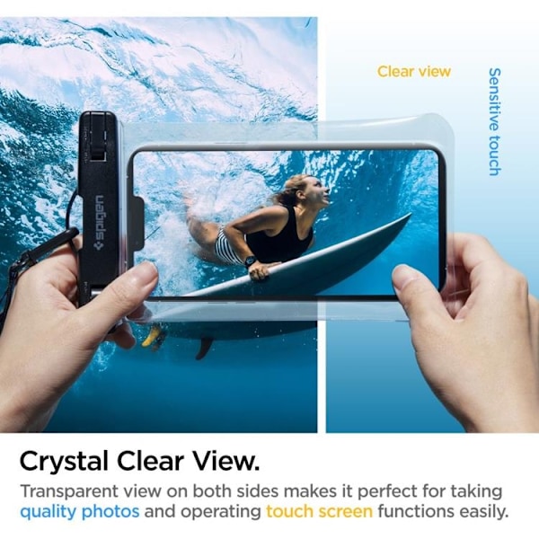 Spigen Universala Vattentät Mobilväskor A601 - Crystal Clear Transparent