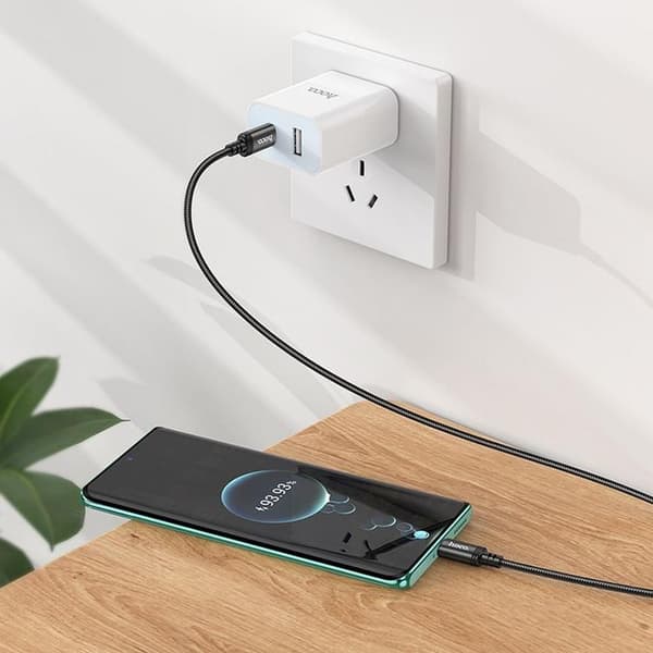 Hoco USB-C - USB-C 60W 3A Kabel 2m X89 - Sort Svart
