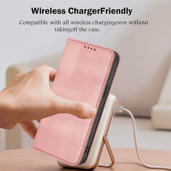 OnePlus 15 Plånboksfodral Retro RFID-Skydd Konstläder Rosa