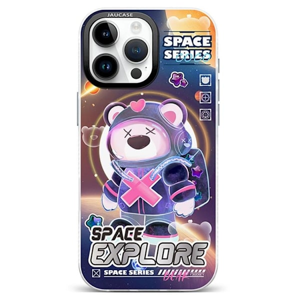 JAUCASE Mobilskal till iPhone 16 Pro Max MagSafe - Space Explore Bear Blå