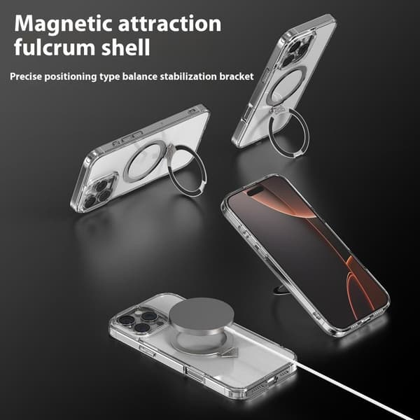 SULADA Mobilskal till iPhone 16 Pro Max MagSafe Kickstand Klar Hård PC