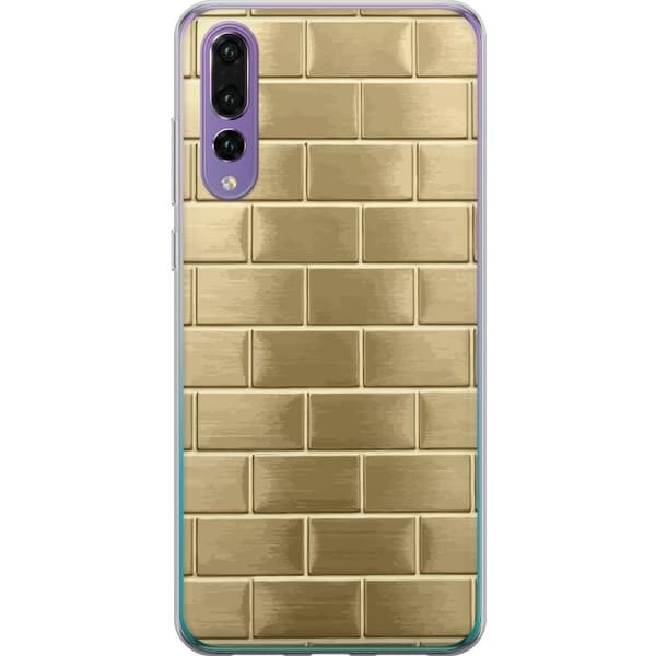 Telefontaske til Huawei P20 Pro med gyldne mursten