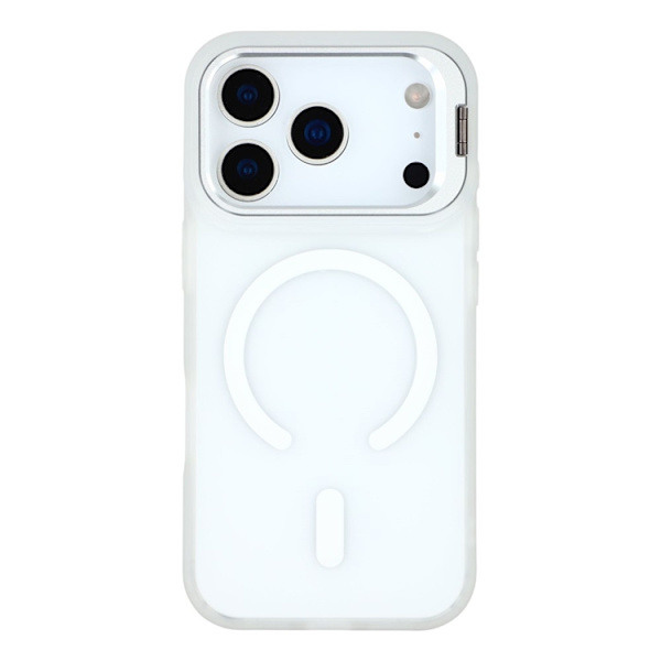 Mobilskal till iPhone 17 Pro MagSafe Lins Kickstand - Transparent Vit Vit