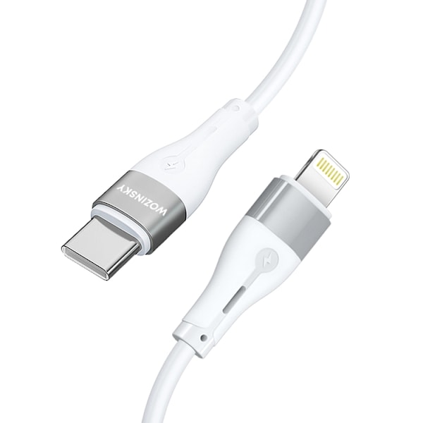 Wozinsky USB-C till Lightning kabel PD 27W 1m - Vit Vit