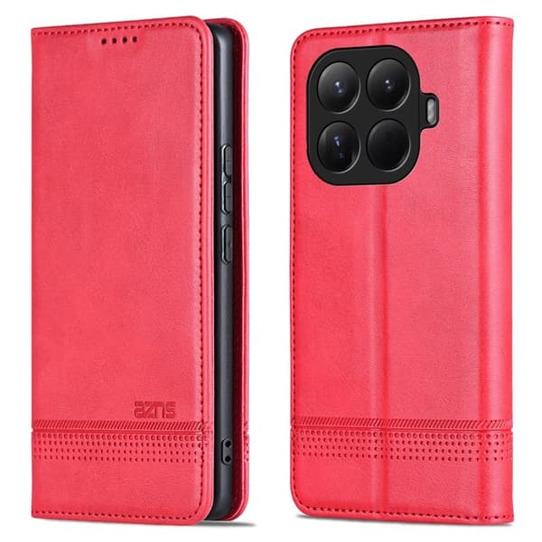AZNS Xiaomi 15T Pro Plånboksfodral Konstläder - Röd