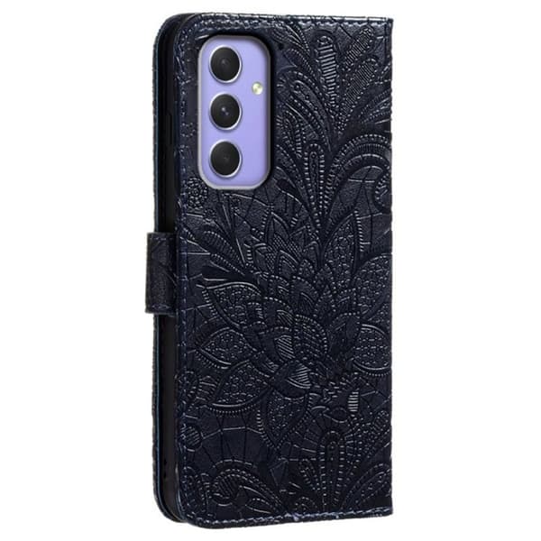Samsung Galaxy S26 Plus Plånboksfodral Blommor Konstläder Flip - Svart