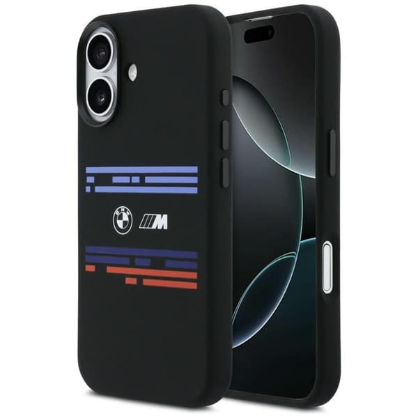 BMW Mobilskal till iPhone 17 MagSafe Silikon Horizontal Line Svart