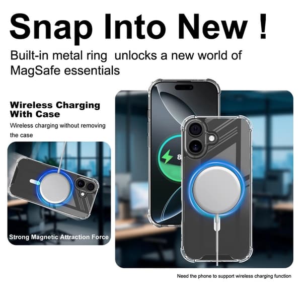 IMAK Mobilskal till iPhone 17 MagSafe Shockproof - Clear Transparent