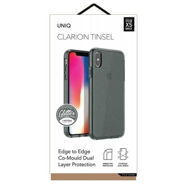 UNIQ Clarion Tinsel skal iPhone Xs Max Ångrök Grå