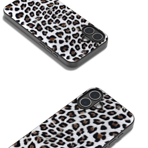 ABEEL Mobilskal till iPhone 16 PU Läder Leopard - Silver