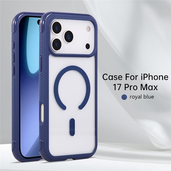 Mobilskal till iPhone 17 Pro Max MagSafe TPU+PC Transparent - Blå Blå