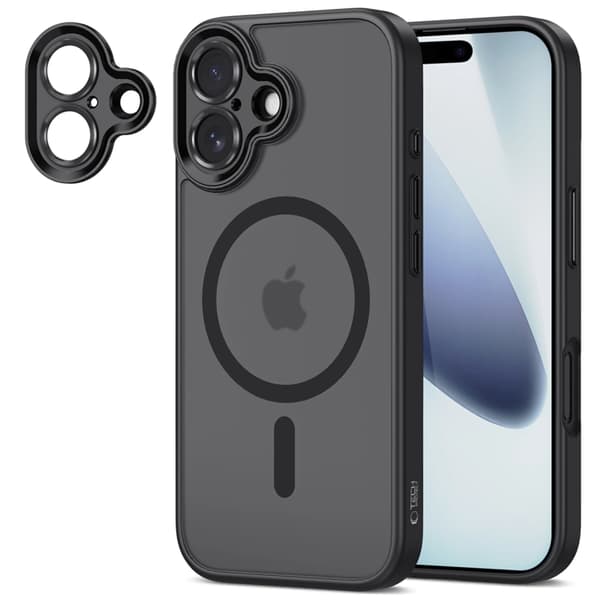 Tech-Protect iPhone 17 Magsafe telefontaske med kameraomslag - sort Svart