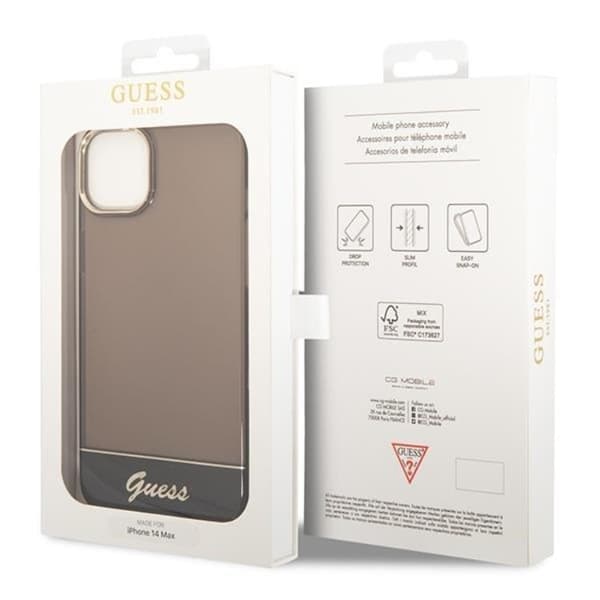 GUESS iPhone 14 Plus Skal Translucent - Sort Black