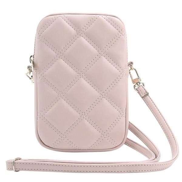 Guess Mobilväska Zip Quilted 4G - Rosa Rosa