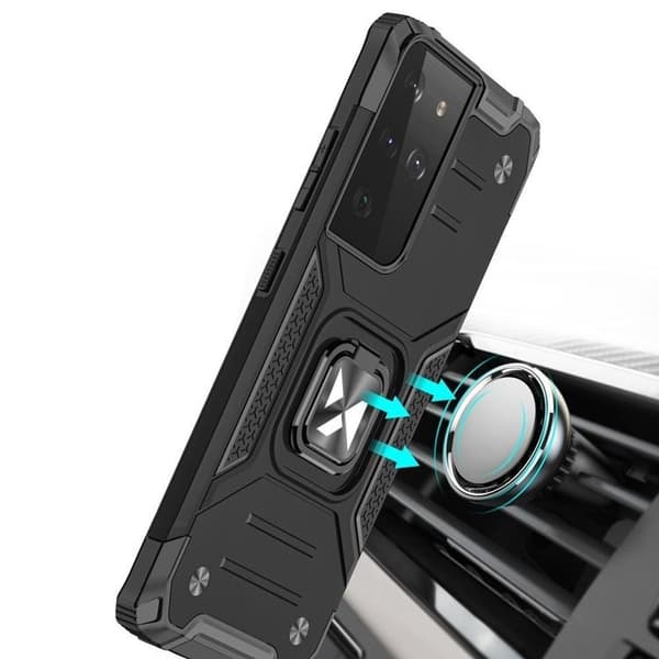 Wozinsky Magnetic Ring Armor Cover Galaxy S22 Ultra - Sølv Silver