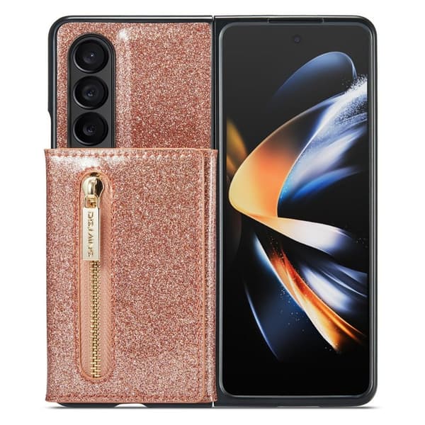 DG.MING M3 Series Plånboksfodral för Samsung Galaxy Z Fold4 5G Roséguld
