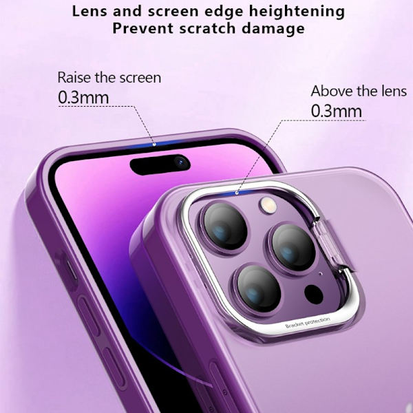 X-LEVEL Mobilskal till iPhone 15 Pro Max Matte Lila med Stativ