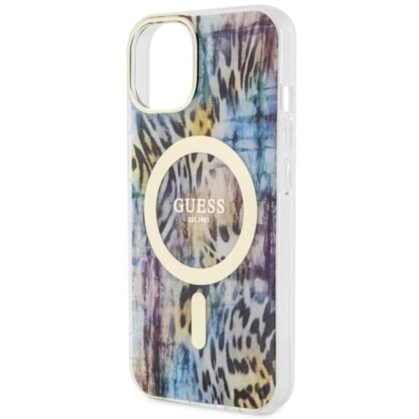 Guess iPhone 14 Mobilskal MagSafe Leopard - Sininen Blå