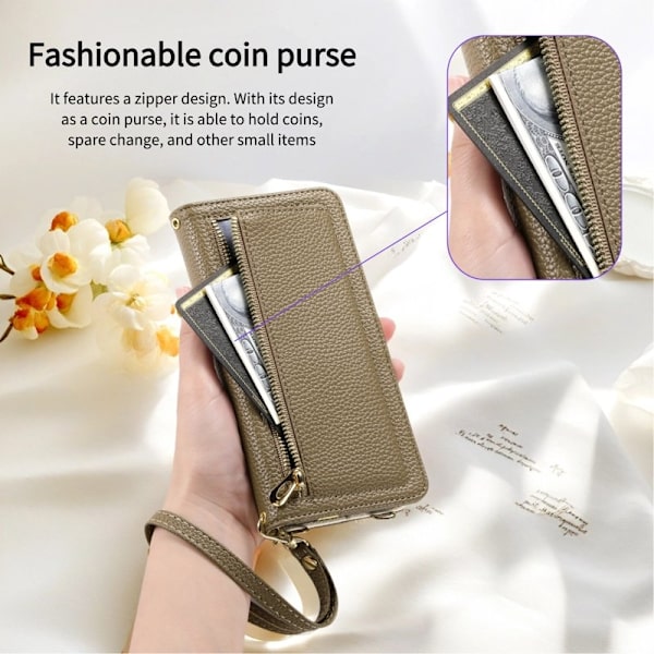 ESEBLE E11 Plånboksfodral för iPhone 14 / 13 - Konstläder - Brun