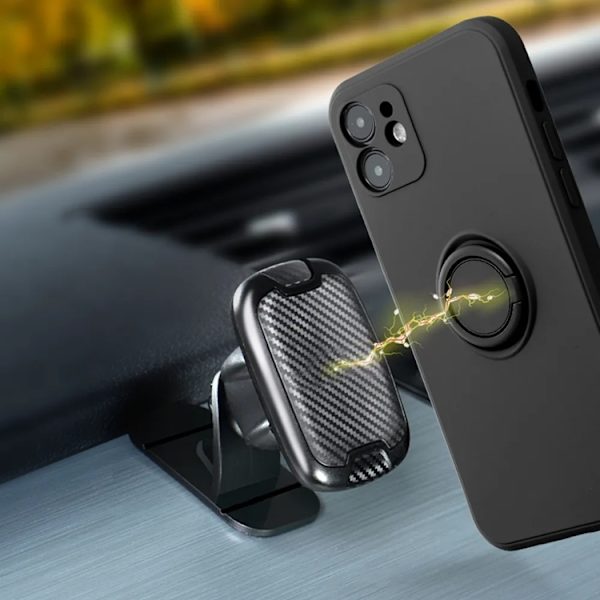 Telefontaske til Galaxy A26 5G silikone ring - sort