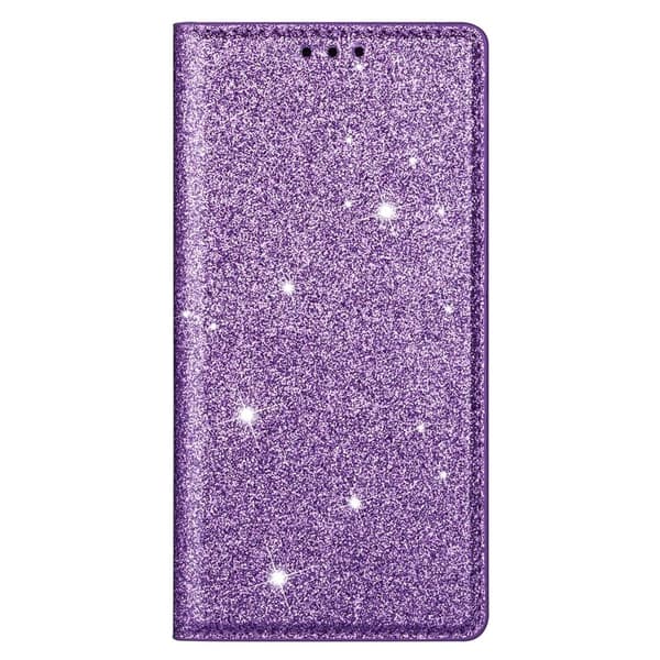 Mobilskal till Samsung Galaxy S26 Plus Glittrande PU Läder + TPU Kortfack - Lila