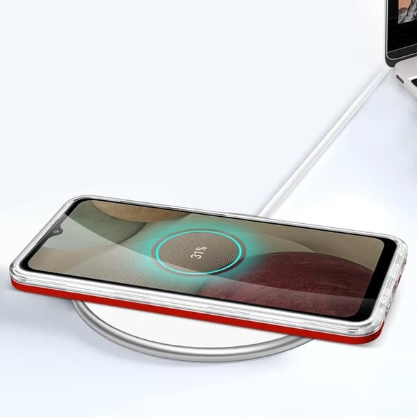 Galaxy A22 4G Skal Clear 3in1 - Punainen Röd