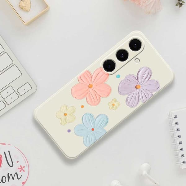 Mobilskal för Samsung Galaxy S26 Plus Blommönster TPU - Beige