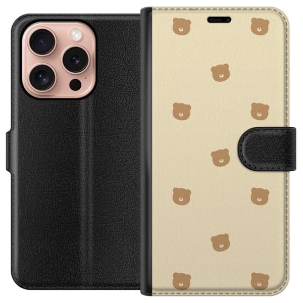 Apple iPhone 16 Pro Pung Taske med Bjørnemønster