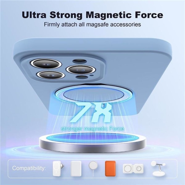 iPhone 13 Pro Max Mobilskal Magsafe Liquid Silikon - Ljusblå