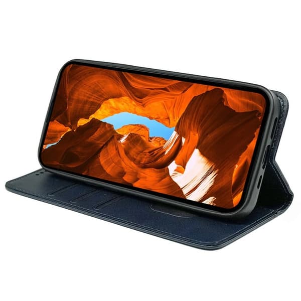 Mobilskal till Samsung Galaxy S26 Plus KonstLäder Med Magnetisk Stängning - Blå