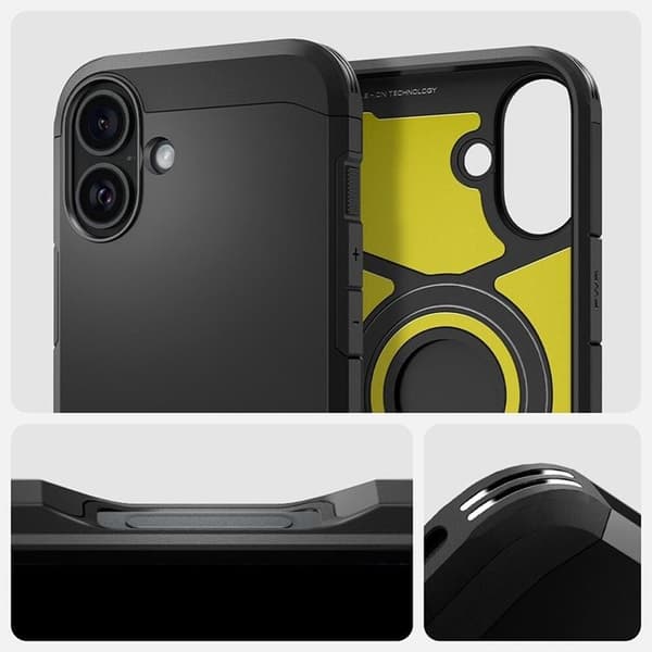 Spigen telefontaske til iPhone 16 MagSafe Tough Armor - Sort Svart