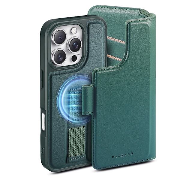 CASENEO iPhone 16 Pro Max Plånboksfodral Konstläder - Grön